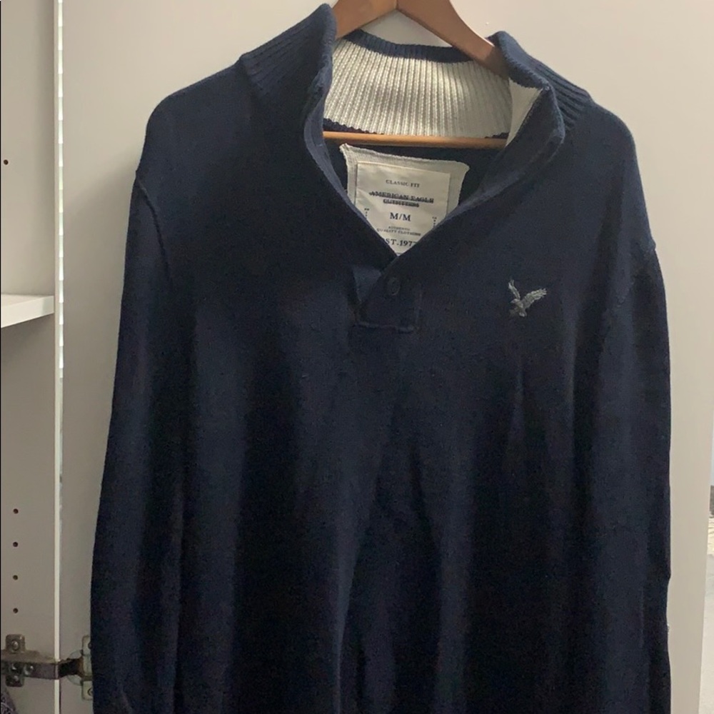 American Eagle Quarter Zip Sweater Medium